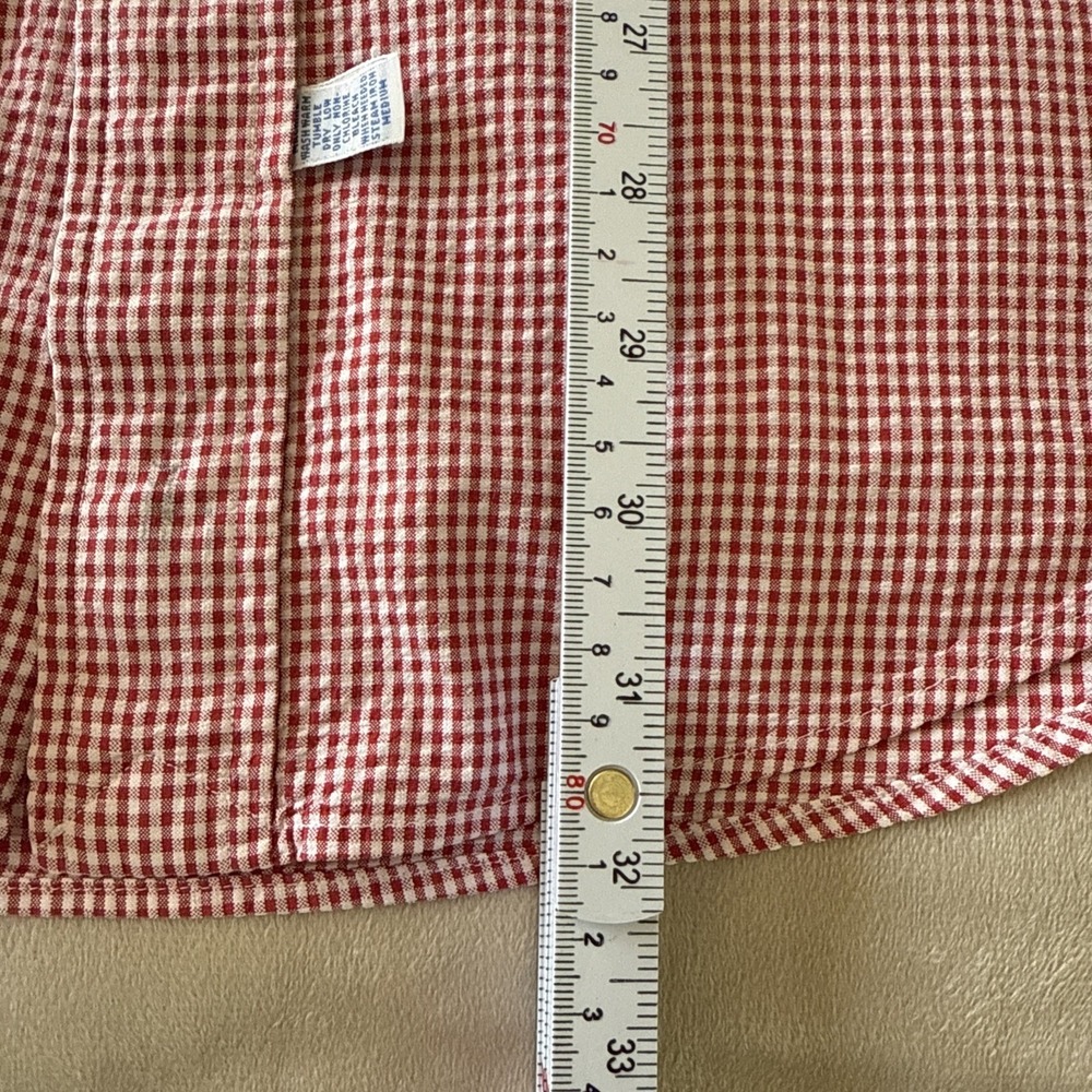 Ralph Lauren Blue Label VTG Shirt Mens L Red Checkered Slim Preppy Button Down - Picture 13 of 14